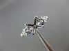 ESTATE .31CT DIAMOND & AAA SAPPHIRE 14K WHITE GOLD 3D SEMI MOUNT ENGAGEMENT RING