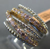 ESTATE WIDE .87CT PINK DIAMOND 18KT WHITE & ROSE GOLD MULTI ROW CRISS CROSS RING