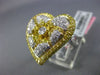 ESTATE MASSIVE 1.34CT WHITE & YELLOW DIAMOND 18KT TWO TONE GOLD MULTI HEART RING