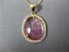 ESTATE 2.82CT DIAMOND & AAA PINK TOURMALINE 14KT YELLOW GOLD OVAL HALO PENDANT