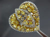 ESTATE EXTRA LARGE 2.88CT WHITE & FANCY YELLOW DIAMOND 18K TWO TONE GOLD 3D RING