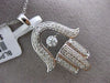 ESTATE LARGE .50CT DIAMOND 14KT WHITE GOLD 3D SOLITAIRE FLOATING CHAMSA PENDANT