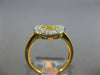 ESTATE .58CT WHITE & FANCY YELLOW DIAMOND 18K 2 TONE GOLD 3D CLUSTER FLOWER RING