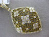 ESTATE EXTRA LARGE 2.29CT DIAMOND 14KT YELLOW GOLD FLOWER HEART FILIGREE PENDANT