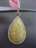 ESTATE LARGE 2.45CT DIAMOND 18K YELLOW GOLD PEAR SHAPE FLOATING HANGING EARRINGS