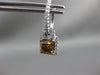 LARGE 2.65CT WHITE & CHOCOLATE FANCY DIAMOND 18K WHITE GOLD HALO SQUARE EARRINGS