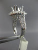 ESTATE LARGE 1.9CT DIAMOND 14K WHITE GOLD DOUBLE HALO SEMI MOUNT ENGAGEMENT RING