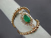 ESTATE LARGE .76CT DIAMOND & AAA EMERALD 14KT ROSE GOLD 3D OVAL BEADED FUN RING