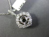 ESTATE .70CT DIAMOND 14KT WHITE GOLD 3D SQUARE HALO SEMI MOUNT FLOATING PENDANT