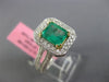 LARGE 2.44CT DIAMOND & AAA COLOMBIAN EMERALD 18K 2TONE GOLD HALO ENGAGEMENT RING