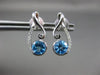 ESTATE .99CT DIAMOND & AAA BLUE TOPAZ 14K WHITE GOLD INFINITY LOVE KNOT EARRINGS