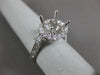 ESTATE LARGE 1.01CT DIAMOND 14KT WHITE GOLD 3 STONE SEMI MOUNT ENGAGEMENT RING