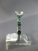 ESTATE 1.71CT DIAMOND & AAA EMERALD 14K WHITE GOLD SEMI ETERNITY ENGAGEMENT RING