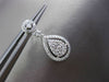 ESTATE .69CT ROUND DIAMOND 14KT WHITE GOLD PEAR SHAPE HALO CLUSTER DROP EARRINGS