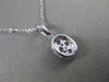 ESTATE .45CT DIAMOND 18KT WHITE GOLD 3D OVAL CLUSTER FLOATING PENDANT & CHAIN