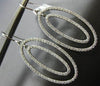 ESTATE EXTRA LARGE 2.15CT DIAMOND 14K WHITE GOLD 3D DOUBLE OVAL HANGING EARRINGS