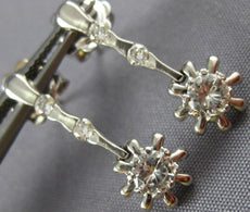 ESTATE .52CT DIAMOND 14K WHITE GOLD 3D DANGLE STUD STAR HANGING EARRINGS #15423