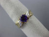 ESTATE .69CT DIAMOND & AAA HEART SHAPE AMETHYST 14K 2 TONE GOLD 3D PROMISE RING