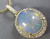 ESTATE 3.73CT DIAMOND & AAA OPAL 14KT YELLOW GOLD 3D CLASSIC OVAL HALO PENDANT