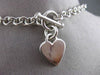 ESTATE 925 SILVER CLASSIC ENGRAVABLE FLOATING HEART TOGGLE NECKLACE #24213