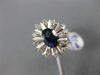ESTATE WIDE 1.20CT DIAMOND & AAA SAPPHIRE 14KT WHITE GOLD OVAL FLOWER FUN RING