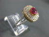 ESTATE 1.64CT DIAMOND & AAA PINK SAPPHIRE 14KT 2 TONE GOLD HALO ENGAGEMENT RING