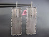 LARGE .35CT DIAMOND 14KT WHITE GOLD 3D MATTE & SHINY HAMMERED HANGING EARRINGS