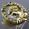 ANTIQUE LARGE .12CT OLD MINE DIAMOND 14KT YELLOW GOLD 3D OVAL LADY PORTRAIT RING