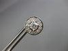 ESTATE .75CT DIAMOND 14KT WHITE GOLD CLASSIC SOLITAIRE ROUND HALO STUD EARRINGS