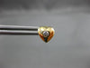 ESTATE .10CT DIAMOND 14KT YELLOW GOLD PUFF HEART SOLITAIRE STUD EARRINGS #20709
