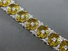ESTATE WIDE & LONG 2.4CT DIAMOND 18K YELLOW GOLD FILIGREE FLOWER TENNIS BRACELET