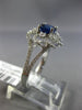 WIDE 1.92CT DIAMOND & AAA SAPPHIRE 14KT WHITE GOLD FLOWER HALO ENGAGEMENT RING