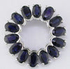 ESTATE 4.75CT AAA SAPPHIRE 14KT WHITE GOLD FLOWER CIRCULAR OVAL FLOATING PENDANT