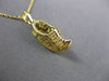 ANTIQUE 14KT YELLOW GOLD HANDCRAFTED FILIGREE ELF SHOE PENDANT & CHAIN #23499