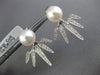 ESTATE .33CT DIAMOND & AAA SOUTH SEA PEARL 14KT WHITE GOLD SPIKE JACKET EARRINGS