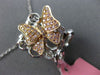 ESTATE LARGE .32CT DIAMOND 18K WHITE & ROSE GOLD OPEN FILIGREE BUTTERFLY PENDANT