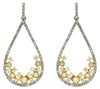 ESTATE .78CT WHITE & FANCY YELLOW DIAMOND 14K WHITE GOLD ETOILE HANGING EARRINGS