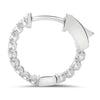 ESTATE .27CT DIAMOND 14KT WHITE GOLD 3D INSIDE OUT 1/2 INCH HUGGIE HOOP EARRINGS
