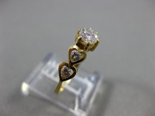 ESTATE 1CT ROUND DIAMOND 14KT YELLOW GOLD FILIGREE HEART ENGAGEMENT RING #21123