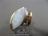 ESTATE LARGE .16CT DIAMOND & MOTHER OF PEARL 14KT WHITE GOLD MARQUISE SHAPE RING