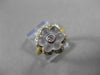 ANTIQUE WIDE .20CT DIAMOND & AAA WHITE QUARTZ 18K 2 TONE GOLD FLOWER RING #21715