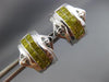 ESTATE 1.19CT WHITE & INTENSE FANCY YELLOW DIAMOND 14KT WHITE GOLD STUD EARRINGS