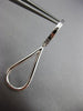 ESTATE .90CT DIAMOND 18KT WHITE GOLD 3D CLASSIC OPEN TEAR DROP HANGING EARRINGS