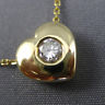 ESTATE .15CT DIAMOND 14KT YELLOW GOLD 3D CLASSIC SOLITAIRE HEART PENDANT #14337