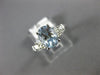 ESTATE 1.42CT DIAMOND & AAA OVAL CUT AQUAMARINE 14KT WHITE GOLD ENGAGEMENT RING