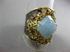 ANTIQUE 5.40CT SAPPHIRE & BLUE AGATE 18KT BLACK & YELLOW GOLD 3D FILIGREE RING