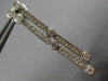 ESTATE 1.27CT DIAMOND 14KT WHITE GOLD BEZEL DOUBLE ROW HANGING EARRINGS #16917