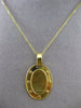 ESTATE 18KT YELLOW GOLD 3D OVAL ENGRAVEABLE FLOATING PENDANT & CHAIN #24998