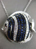 LARGE 1.54CT DIAMOND & AAA SAPPHIRE 18KT WHITE GOLD 3D HAPPY LUCKY FISH PENDANT