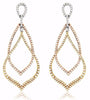 ESTATE LARGE 2.50CT DIAMOND 14KT TRI COLOR GOLD 3D TEAR DROP HANGING EARRINGS